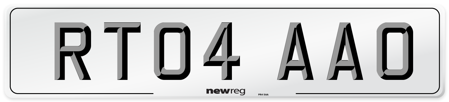 RT04 AAO Number Plate from New Reg